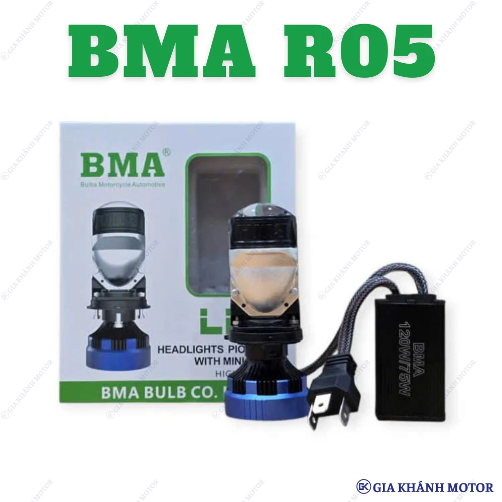 Đèn BMA R05 chân H4 ở góc chi tiết, ảnh Gia Khánh Motor